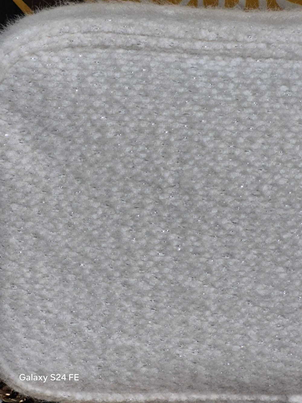 CHANEL White Tweed  Crossbody Bag with Chain
